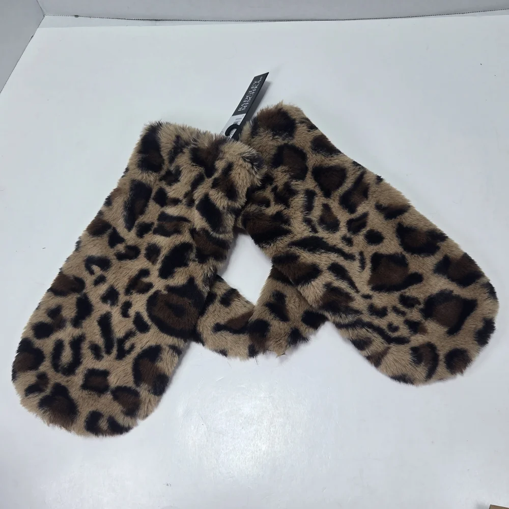 PrAna Bogda Cedar Beanie and Badgley Mischka Leopard Print Mittens L/XL Get Both